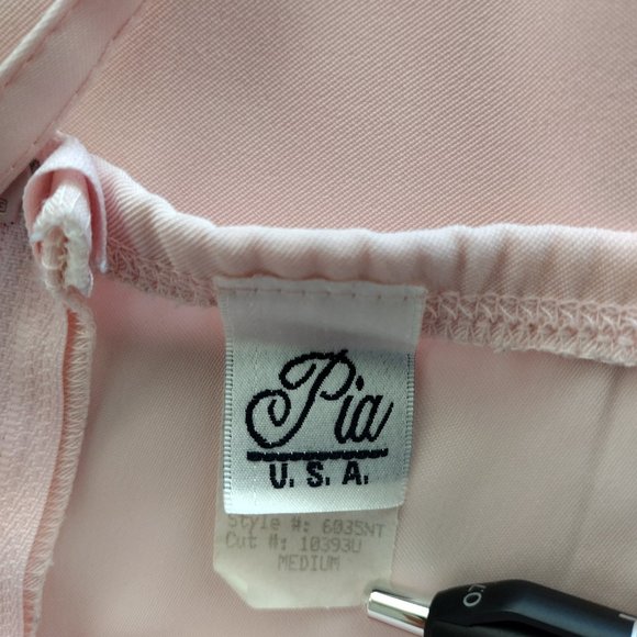 Vintage 1990s Pia Baby Pink Spaghetti Strap Mini Sheath Dress Size 6 / 8 - Picture 12 of 15